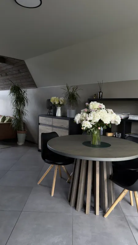 The dining area with its round table