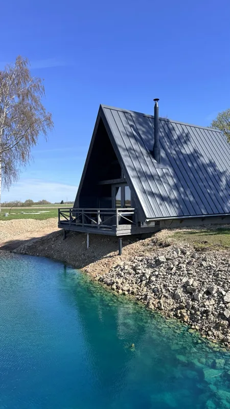 The «Teiči» A-Frame cabin from outside