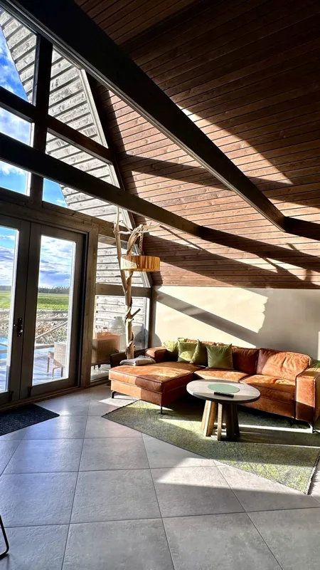 The wide terrace overlooking the reserve